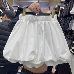 灰色蓬蓬花苞短裤裙女2026春季新款小个子宽松灯笼休闲裤子