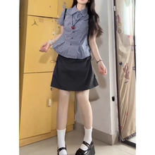 胖mm灰色工装运动短裙女2025夏薄款半身裙小个子a字裙山系裤裙子