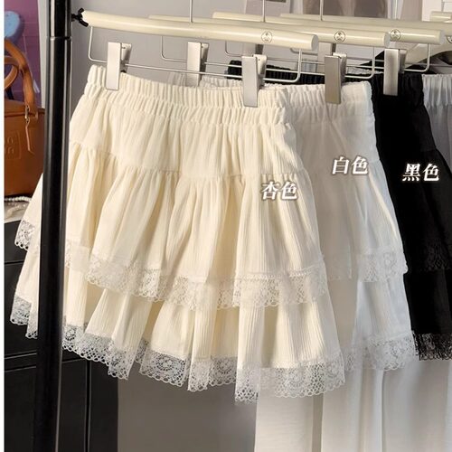甜美蕾丝拼接蓬蓬裙半身裙女夏季