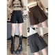 呢子裤 咖色毛呢短裤 子高腰a字显瘦靴裤 配靴子 女秋冬新款 外穿裤