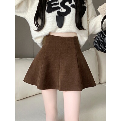 咖色灯芯绒半身裙女春秋2026新款