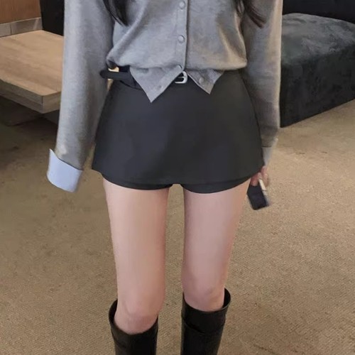 显瘦a字裙百搭腰带裙裤半身裙