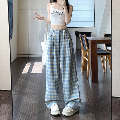 夏季新款百搭显瘦阔腿直筒裤子