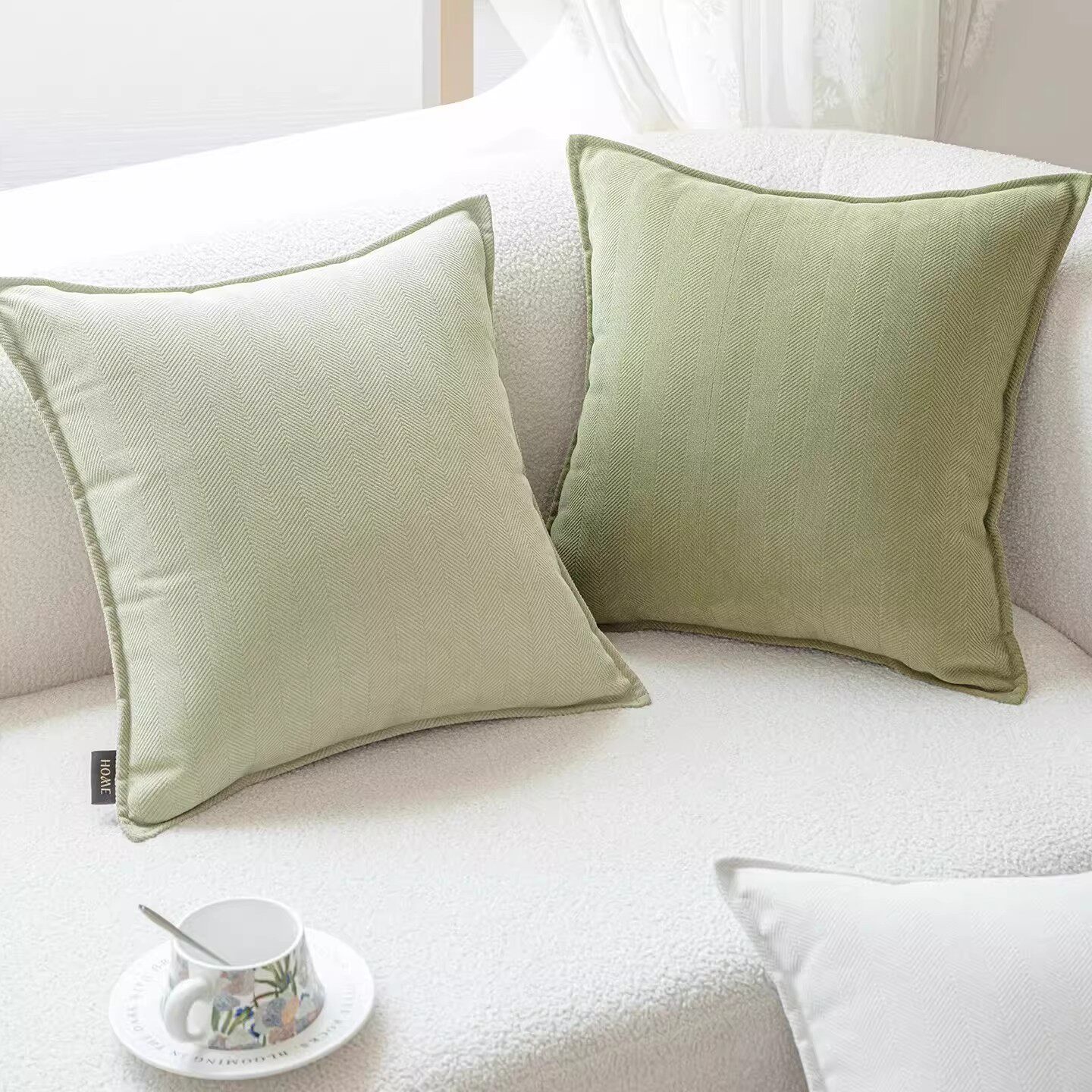 2026新款加厚奶油风人字纹抱枕靠垫沙发客厅大靠枕套靠背可拆洗