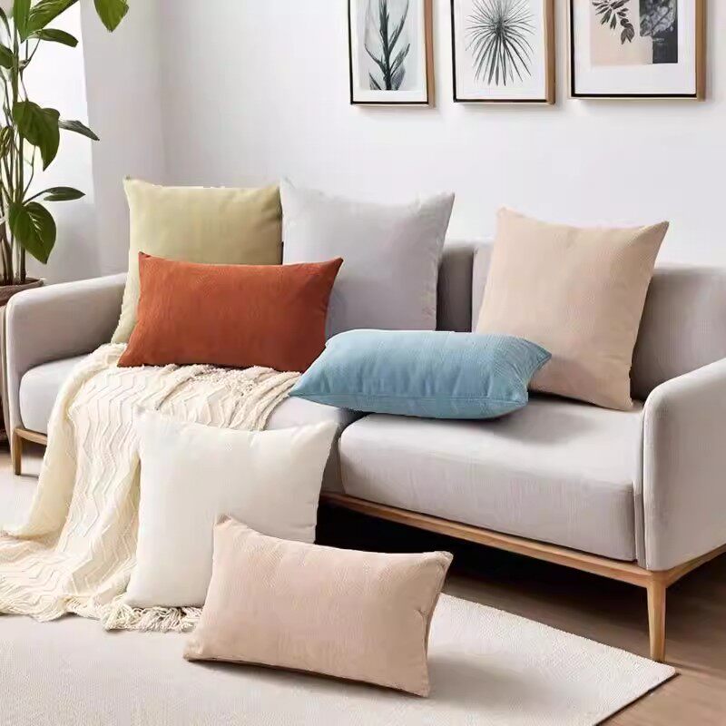 2026新款纯色抱枕家用沙发靠枕卧室飘窗靠背垫耐磨可水洗抱枕靠垫