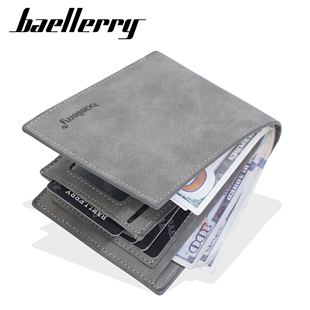 多卡位复古钱夹休闲时尚 短款 多隔层皮夹学生青年票夹 钱包男士 新款