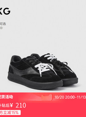 GXG通勤男鞋时尚百搭德训鞋拼接反绒皮休闲鞋复古运动潮鞋
