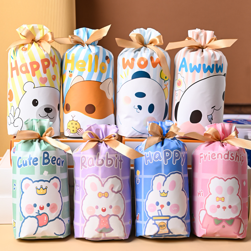 可爱卡通饼干糖果雪花酥抽绳袋