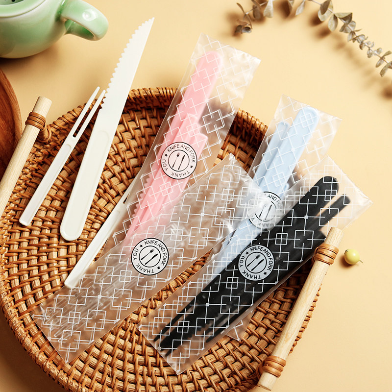 一次性中秋月饼刀叉套装1刀4叉塑料蛋黄酥水果叉子餐具冰皮高档刀