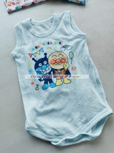 出口日本夏季婴儿三角包屁纯棉薄款网眼连体衣爬服背心洞洞哈衣