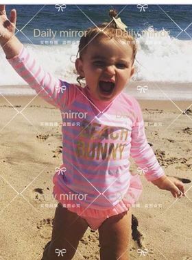 萌化你的出口大牌婴儿儿童泳衣防晒50沙滩服戏水服冲浪服