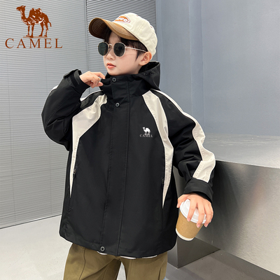 骆驼儿童冲锋衣外套秋冬装新款
