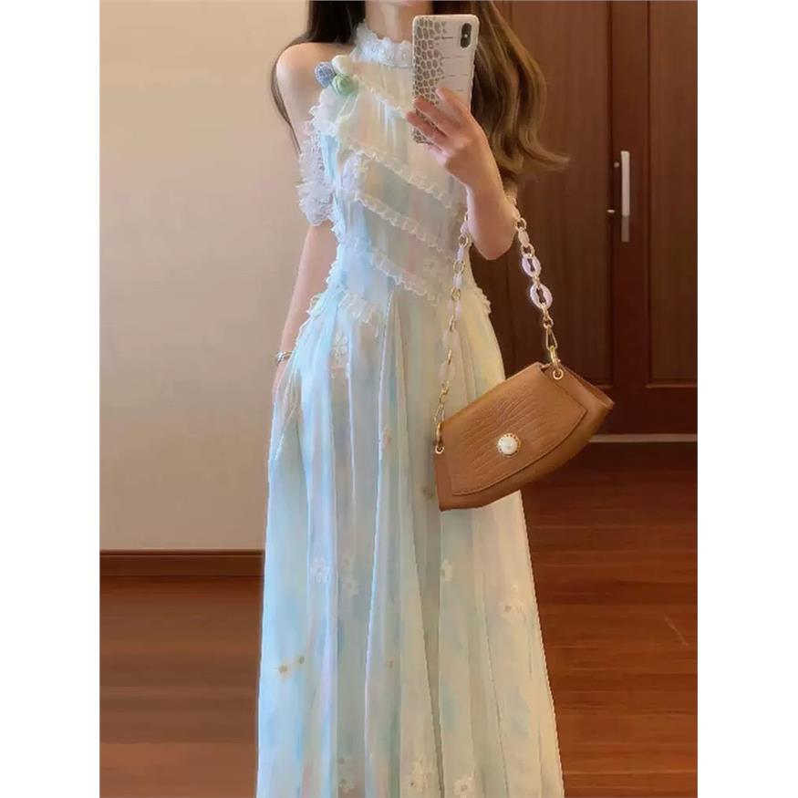 2026新款法式复古无袖背心洋装女夏海边度假风气质甜美收腰显瘦