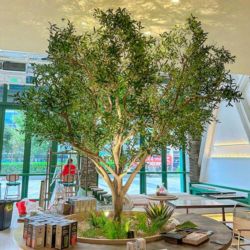 仿真橄榄树大型落地绿植室内外景观仿生假树装饰橱窗造景北欧简约