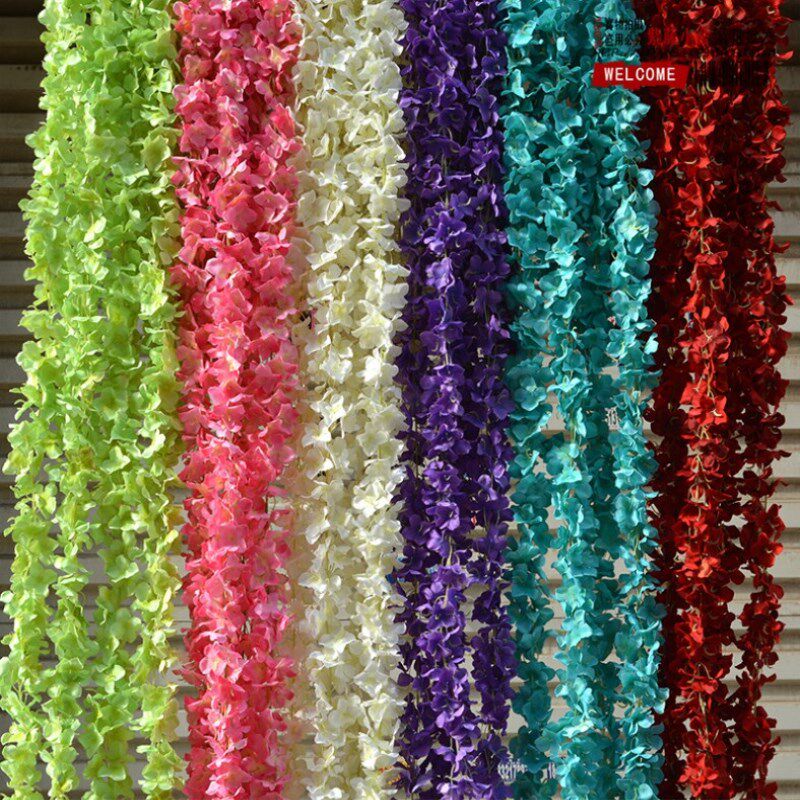 仿真紫罗兰绣球花串紫藤花假花藤婚庆室内吊顶藤条装饰吊花串