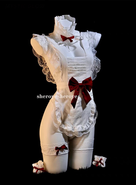 sheroye「甜蜜派对」性感女仆cos制服纯欲可爱蕾丝蝴蝶结睡裙qqny