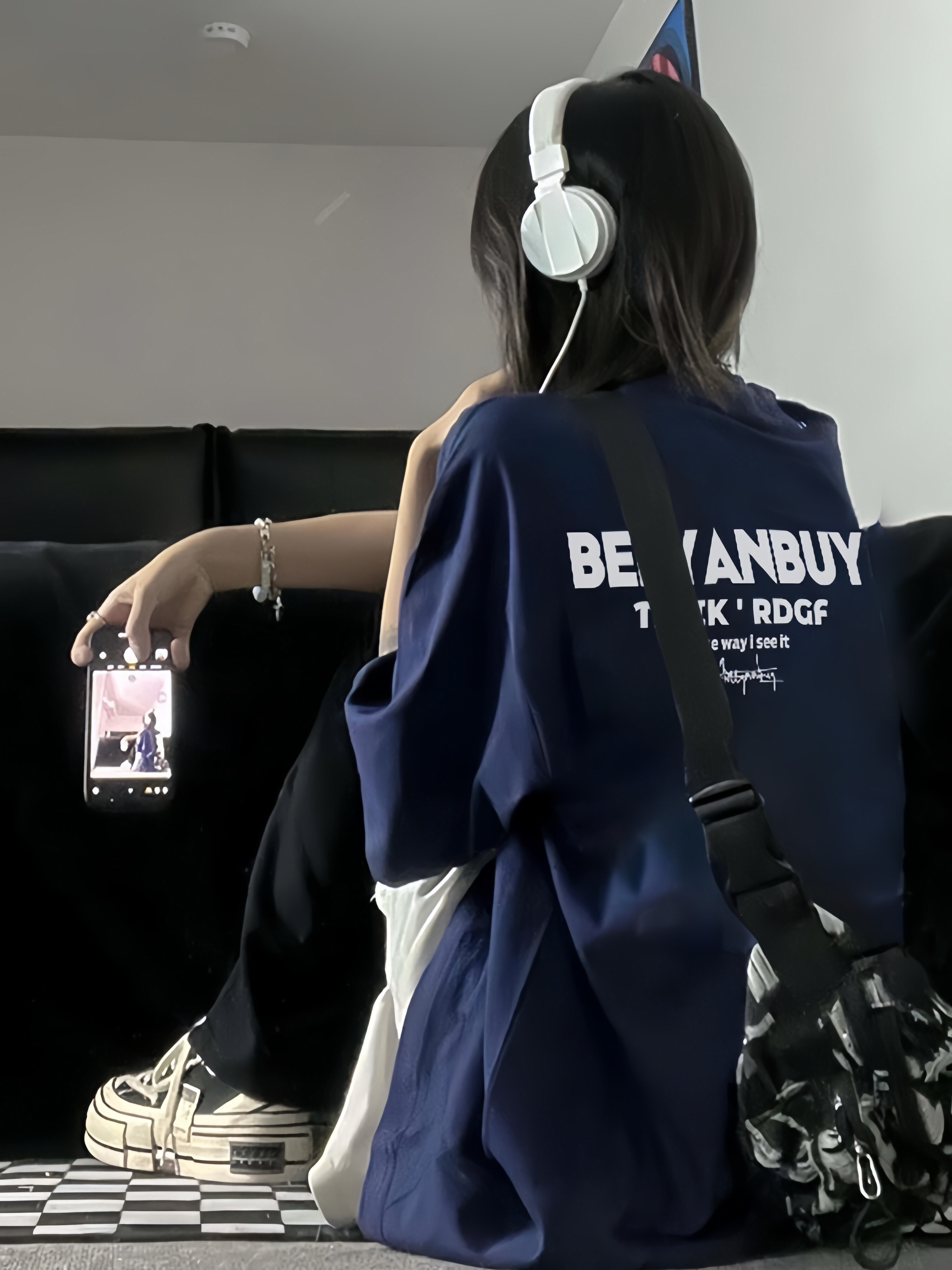 初中高中女学生美式复古短袖上衣