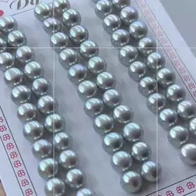 真多麻色2-9mm天然淡水珍珠灰色面包馒头珠DIY耳钉镶嵌饰品材料