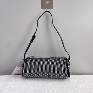 外贸尾货出西班牙ZR女士水钻圆筒包单肩腋下包