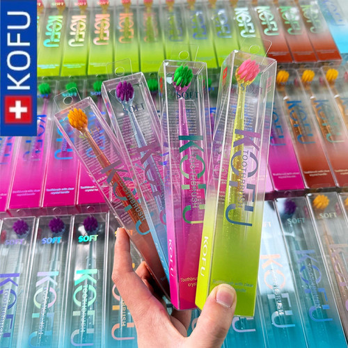 瑞士进口KOFU高孚小圆头软毛牙刷成人家用护齿超细软刷丝男女专用