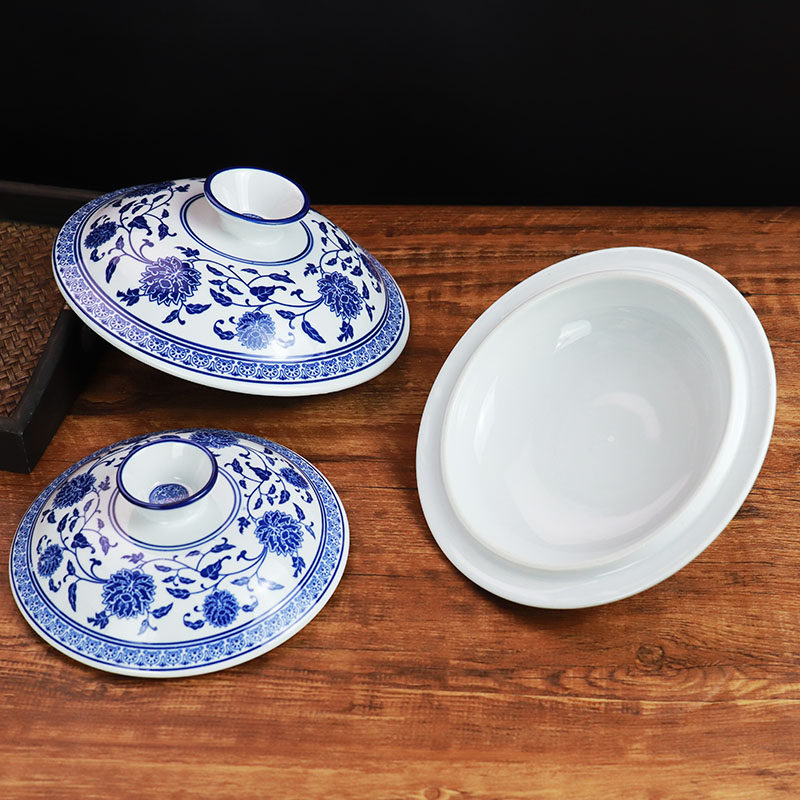 青花瓷鸡盅盖子炖盅单盖家用炖罐调料盅调味罐猪油罐陶瓷盖子配件,厨房/烹饪用具,锅盖,淘宝优惠券,粉丝福利购,淘宝优惠卷