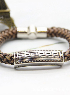 欧美饰品磁铁扣手链情侣手环跨境配饰wish皮绳回形皮革