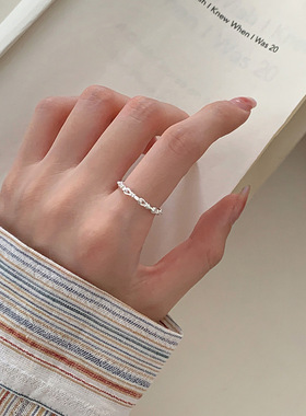 小众设计感高级珍珠开口食指戒指女夏2023新款时尚个性情人节礼物