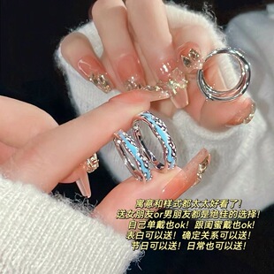 爆款光年之境情侣夜光对戒男女百搭指环潮款戒指送爱人真挚小礼品