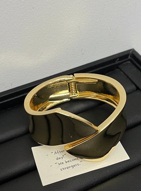 欧美朋克金属开口手镯嘻哈个性不规则冷淡风手环轻奢小众手饰女潮