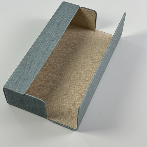 时尚高级感木纹质感方形光学镜盒高颜值小众PVC手工盒简约眼镜盒