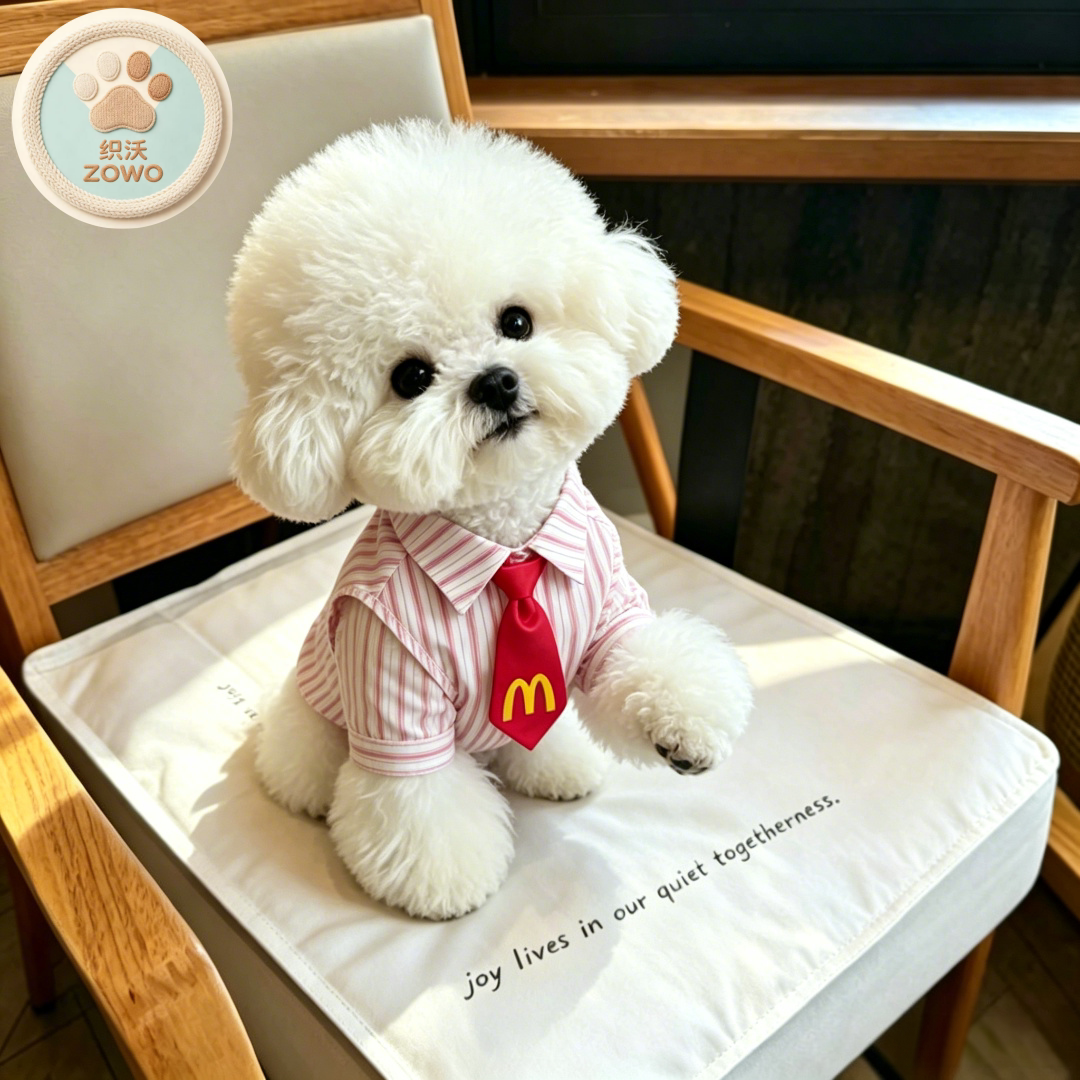 狗狗衬衫套装商务休闲条纹领带