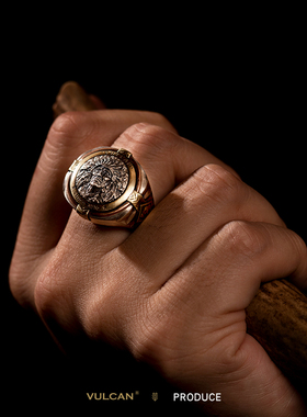 伏尔甘正品酋长印加戒指925银复古阿美咔叽欧美机车风指环男银饰