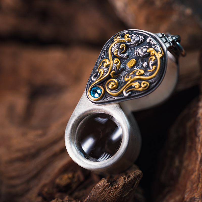 伏尔甘男女925银放大镜吊坠吊坠