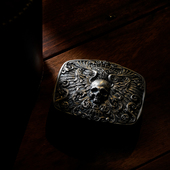 伏尔甘地狱天使皮带扣欧美机车风格 牛仔925纯银腰带头腰带扣男士