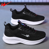 网面透气工作软底休闲鞋 春季 轻便黑色减震跑步鞋 运动鞋 女 双星女鞋