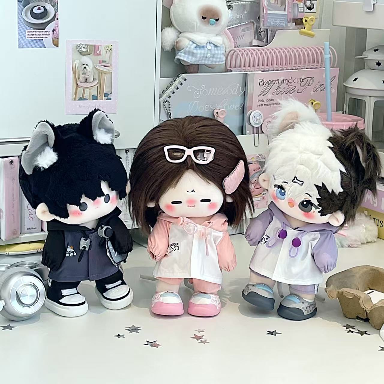 10cm20cm冲锋衣棉花娃娃套装