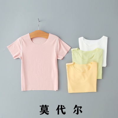 婴儿短袖上衣夏季莫代尔无痕