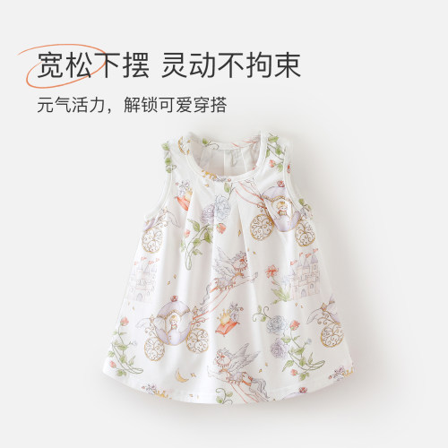 夏季女宝宝吊带连衣裙女童甜美公主裙透气薄款婴幼儿外出裙子可爱