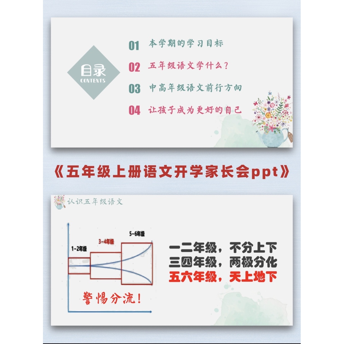C28 五年级上册语文秋季开学家长会ppt课件+发言稿-68页ppt