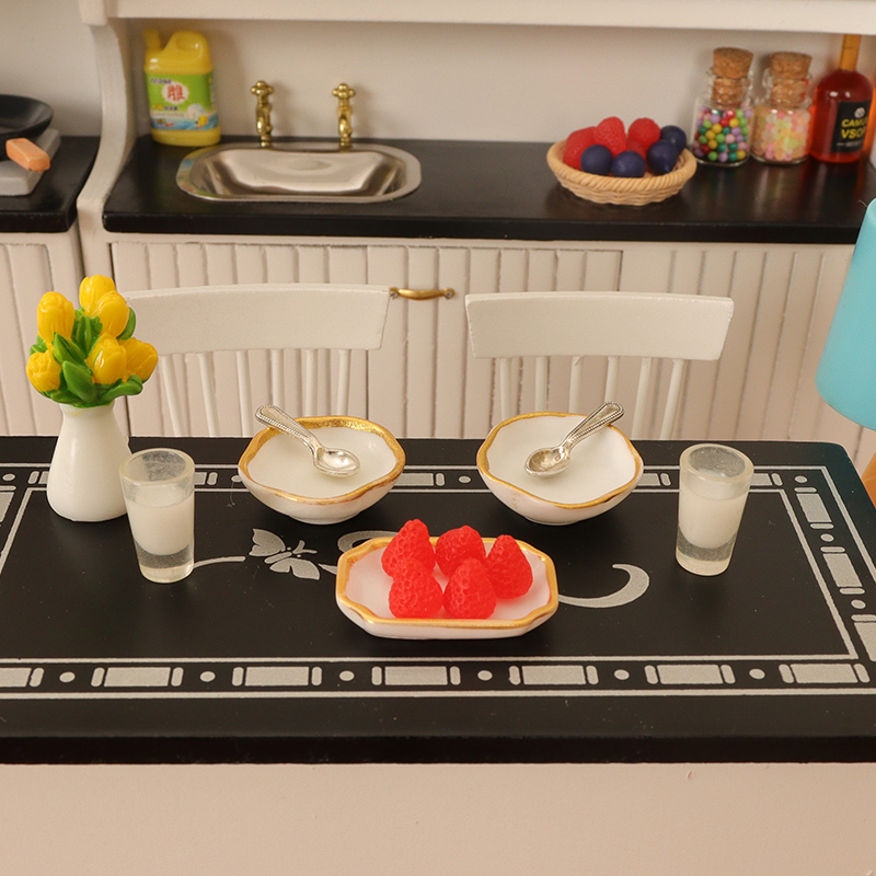 微缩仿真草莓蛋糕餐具模型道具