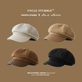 韩版 秋冬毛呢八角帽复古气质显脸小贝雷帽女生日系文艺报童帽男潮