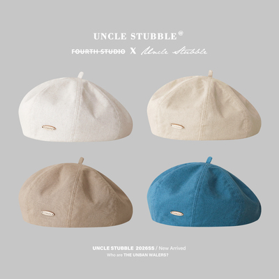 日系文艺女春夏透气显脸小贝雷帽