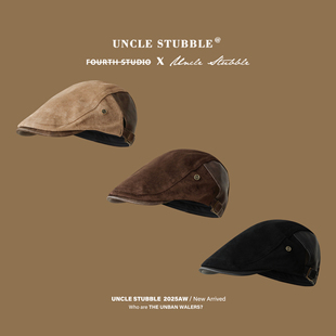 秋冬复古老钱风前进帽女生日系英伦报童帽麂皮绒鸭舌帽子报童帽潮