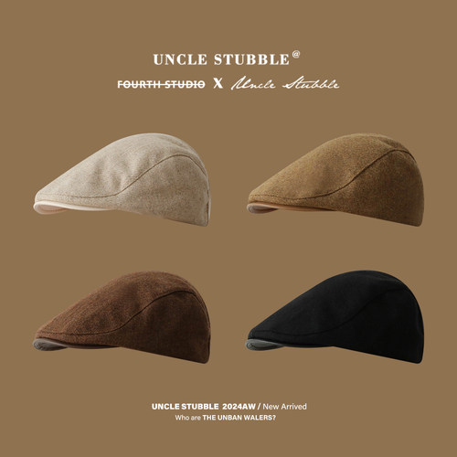 前进帽日系复古男女秋冬弯檐保暖