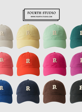 胡茬叔叔纯棉字母棒球帽男女学生情侣弯檐运动帽子韩版百搭鸭舌帽