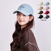 高品质纯棉棒球帽深顶宽檐显脸小鸭舌帽情侣百搭简约字母刺绣帽子