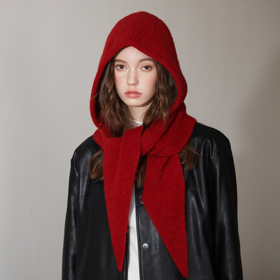 红色巴拉克拉法帽冬季护耳小红帽