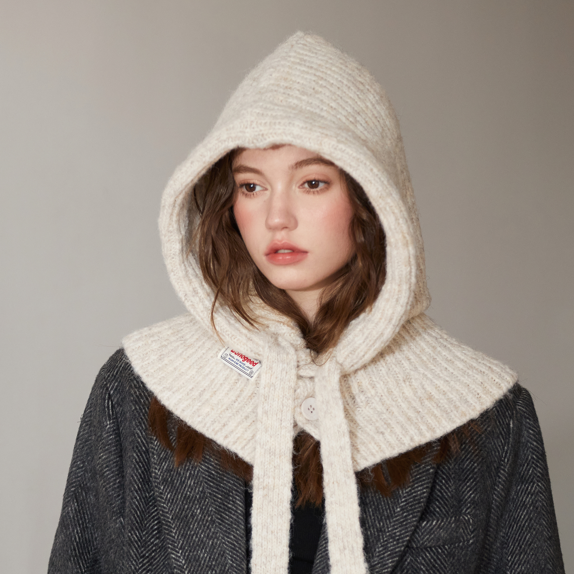 日系米色巴拉克拉法帽秋冬保暖