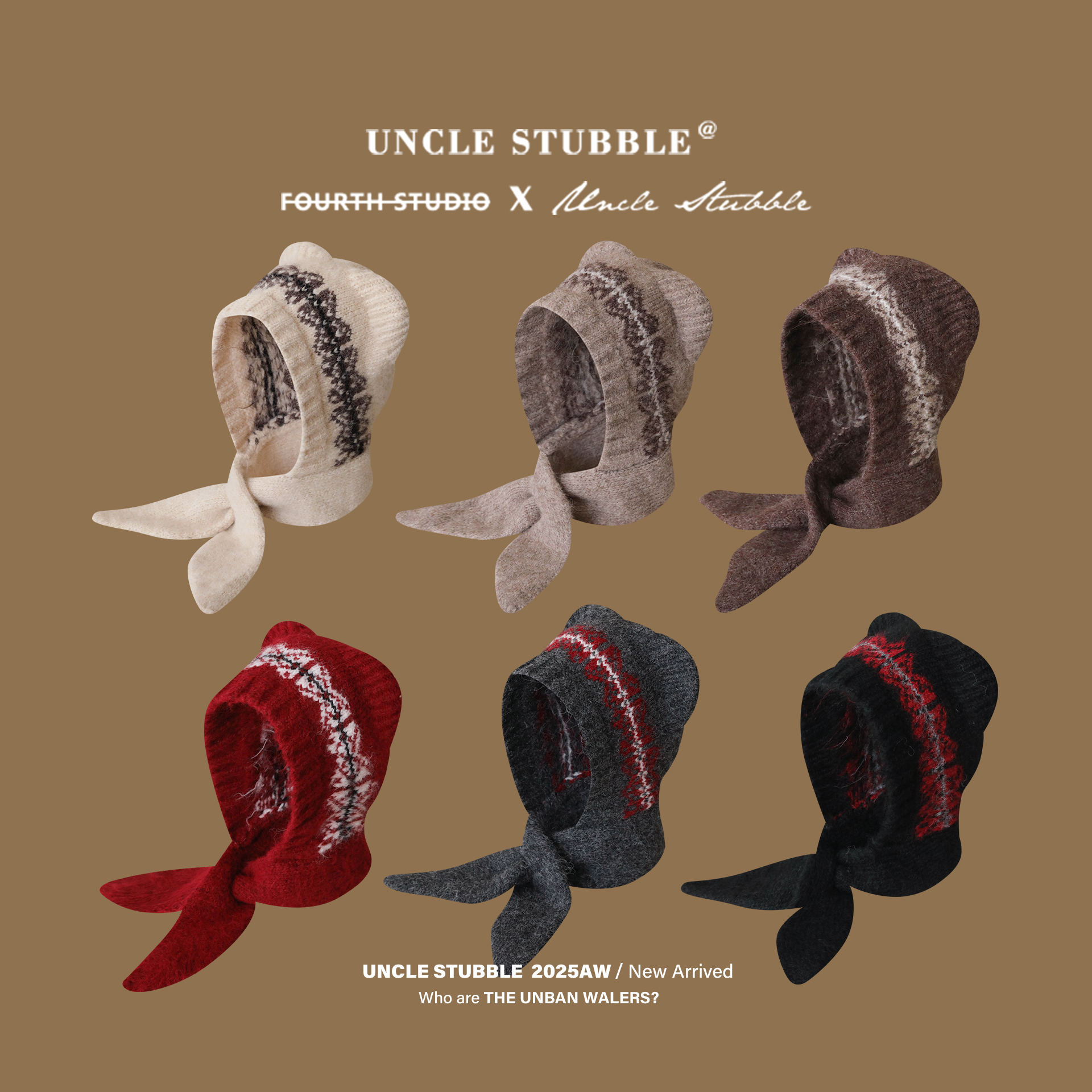 可爱提花小熊帽冬季帽子围巾一体