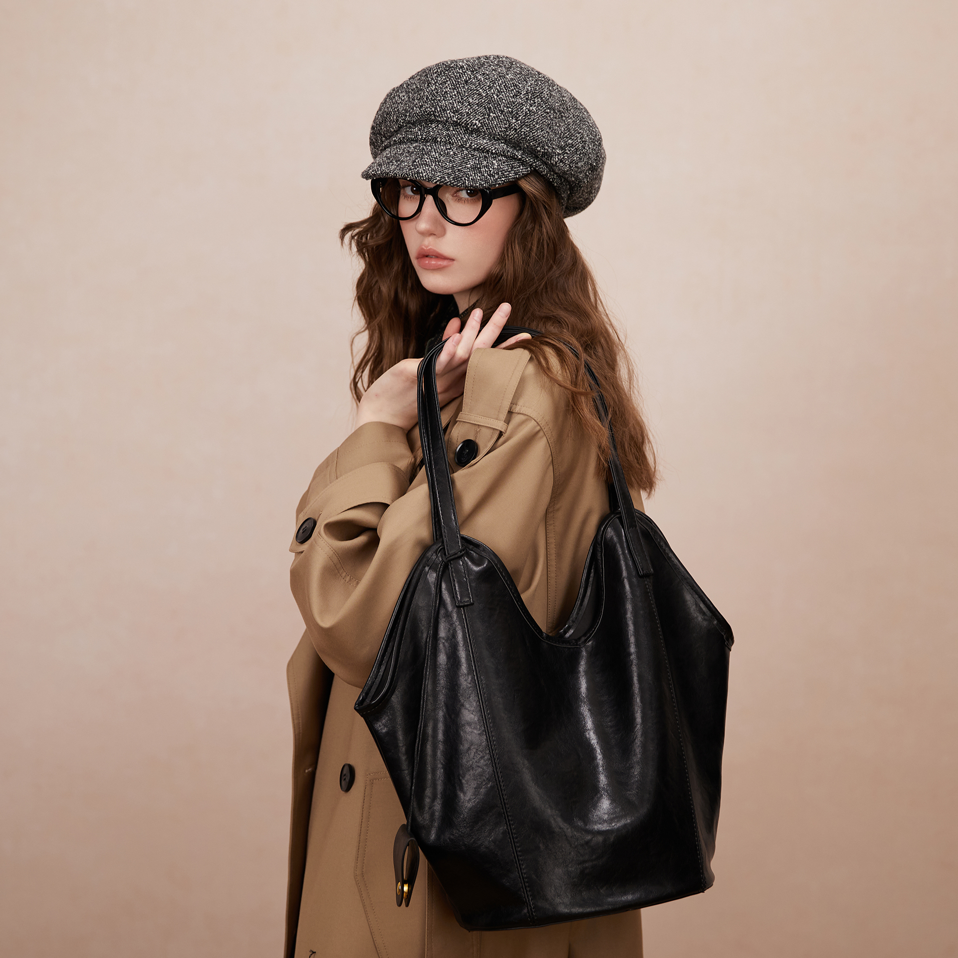 pu皮质高级感托特包单肩包